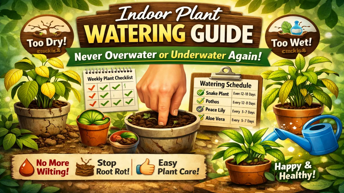 Indoor Plant Watering Schedule Chart (Weekly & Seasonal Guide 2026)