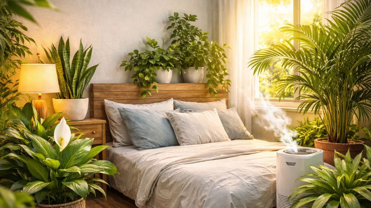 how many plants to improve bedroom air