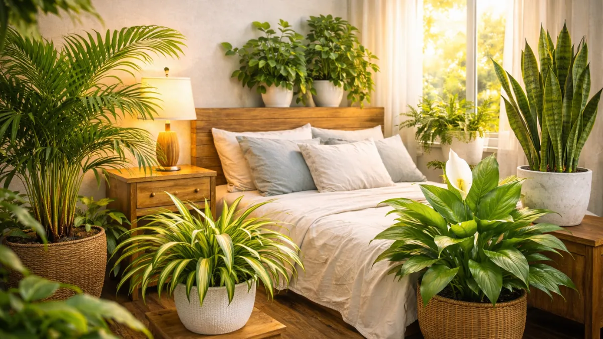 how many plants to improve bedroom air