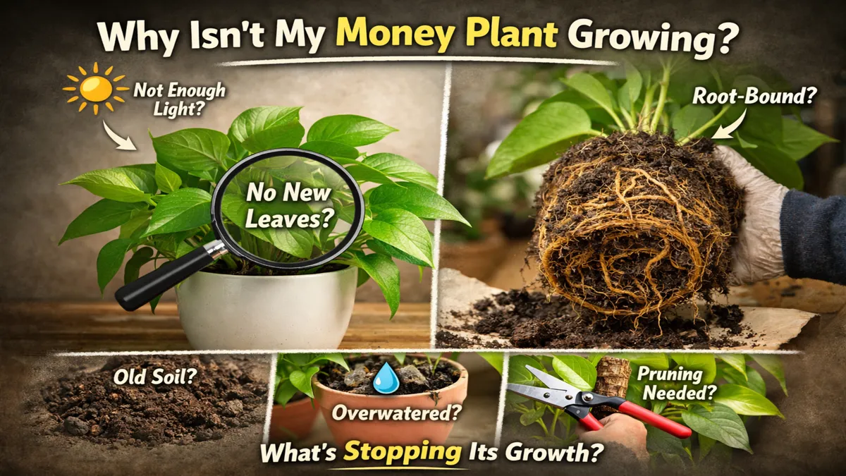 Money Plant Looks Healthy but Not Growing? Heres Why