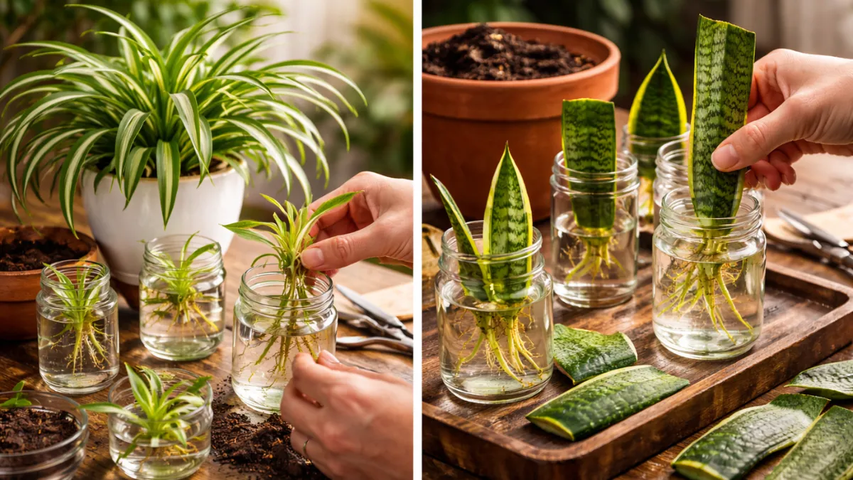 spider plant vs snake plant