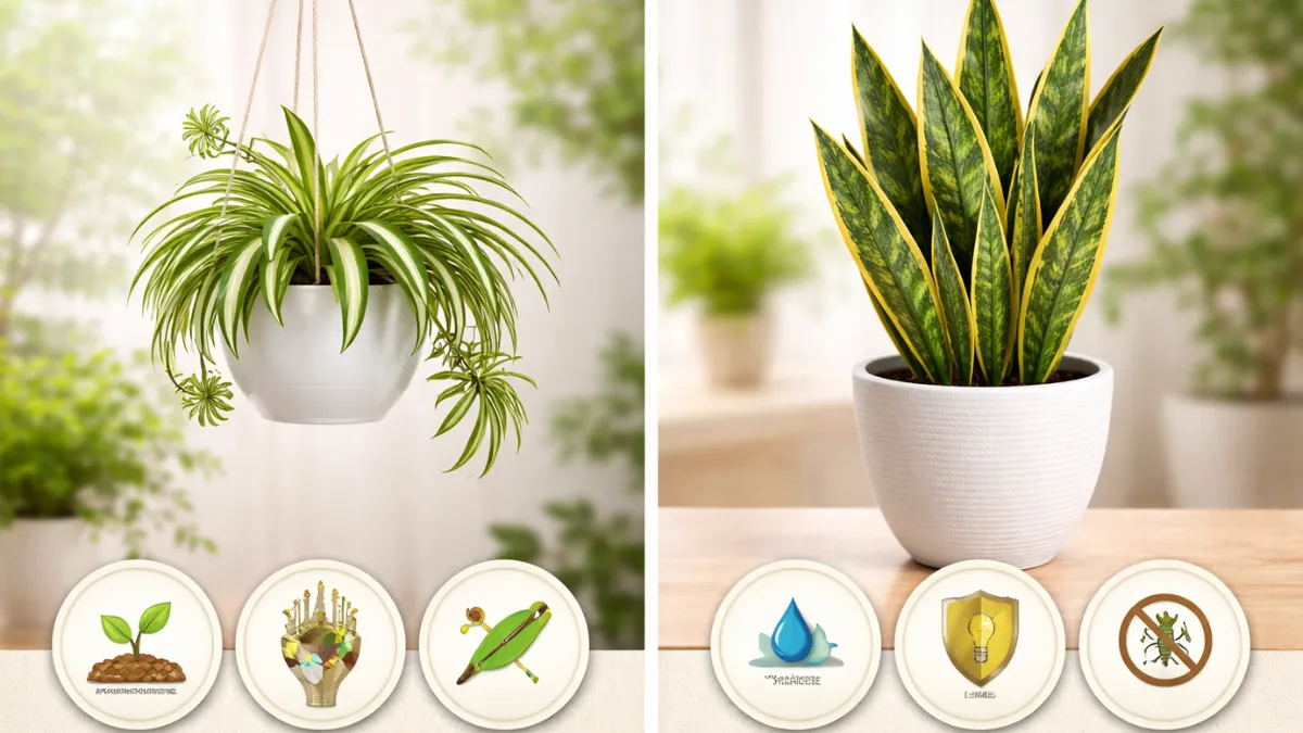snake plant vs spider plant