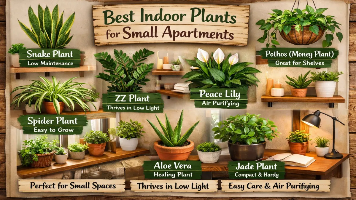 Best Indoor Plants for Small Apartments (Low-Maintenance & Clean Air Picks)