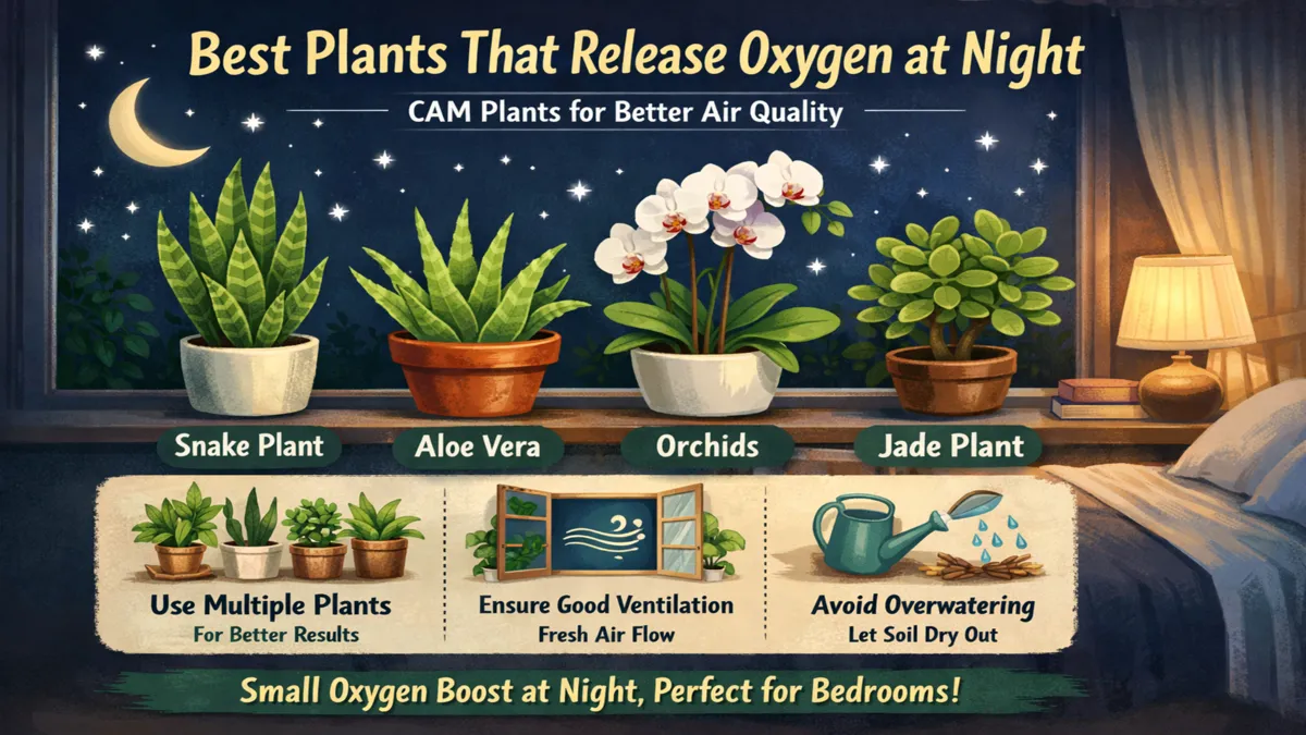 Best Plants That Release Oxygen at Night (Science-Backed Indoor & Outdoor Choices)