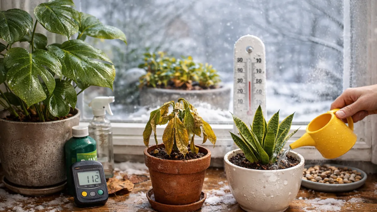 Indoor plants stop growing in winter