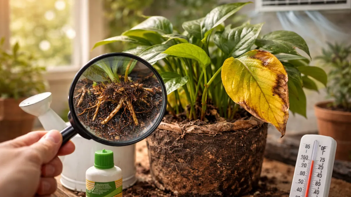 indoor plant yellow leaves