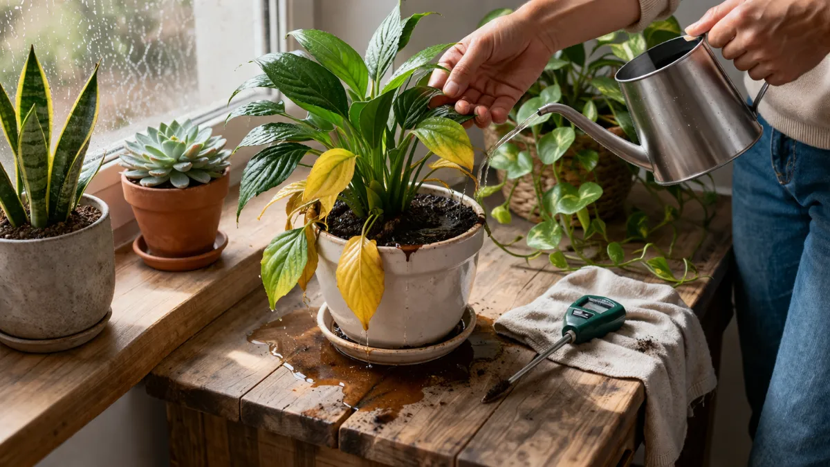 overwatering indoor plants