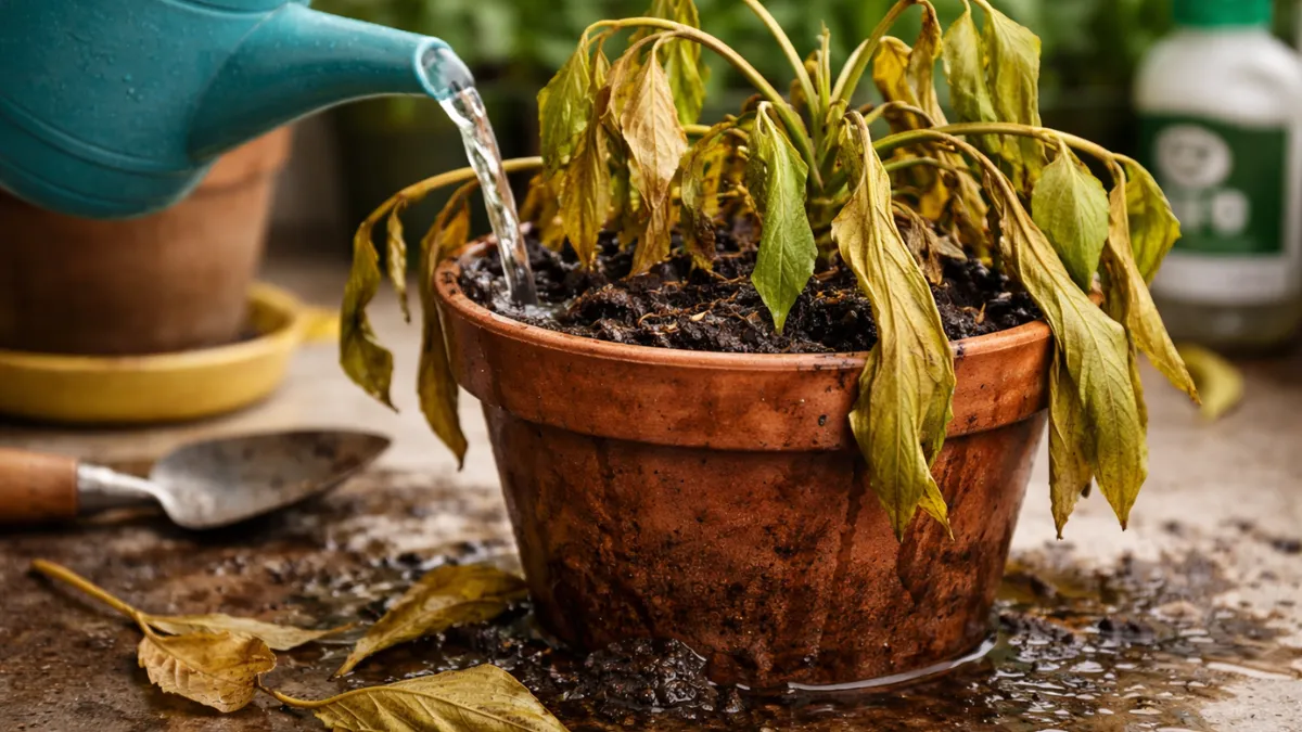 overwatering indoor plants root rot