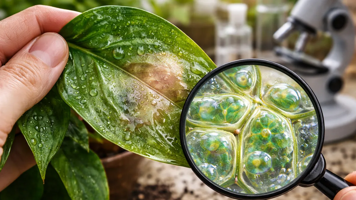 transparent indoor plant leaves