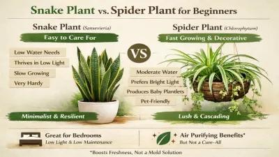 Best Indoor Plants for Beginners: Snake Plant vs Spider Plant (Which One Is Better?)