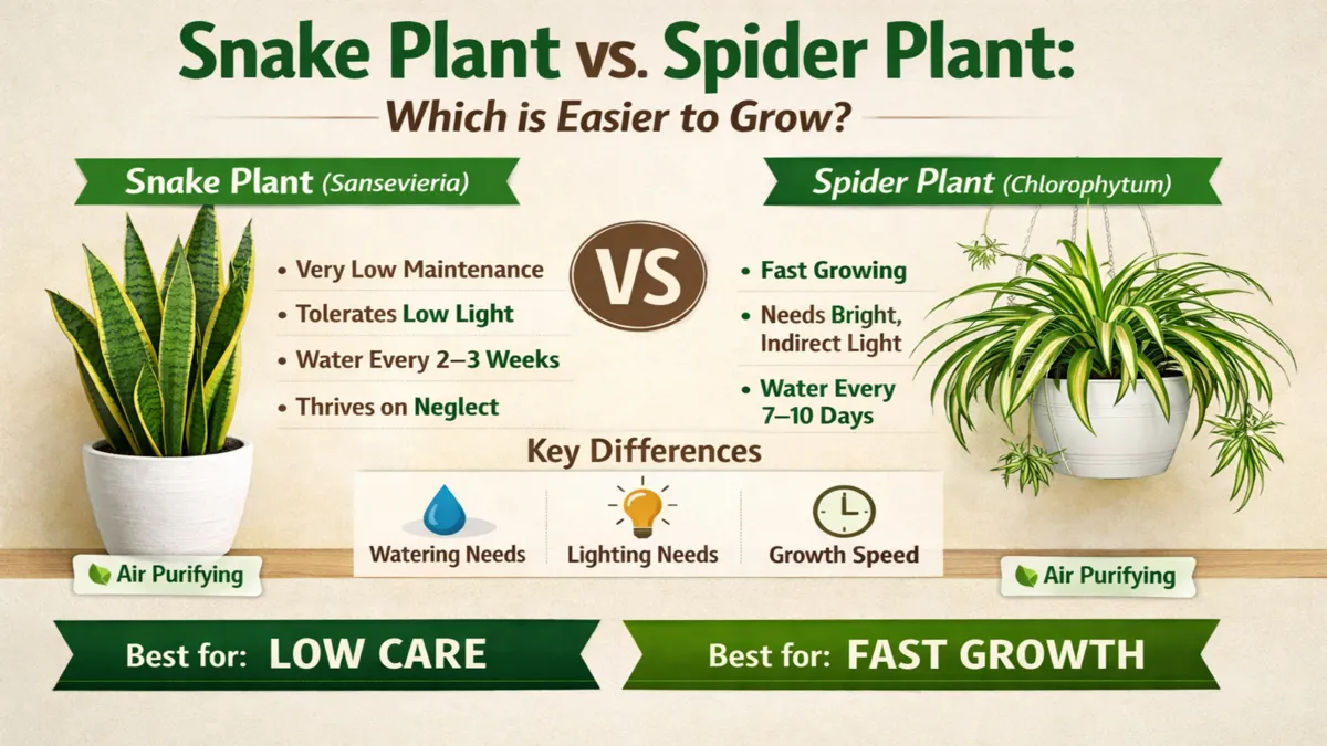 Snake Plant Care vs Spider Plant Care (Which is Easier?)
